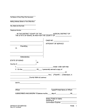Affidavit of Service