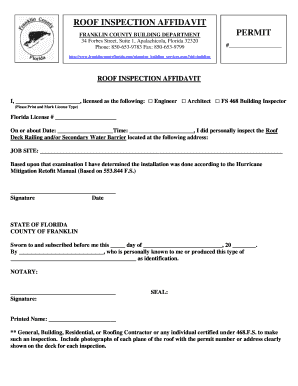 Roof Inspection Affidavit
