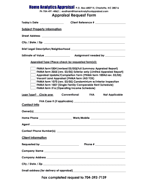 Appraisal Request Form