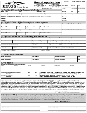 Rental Application Form