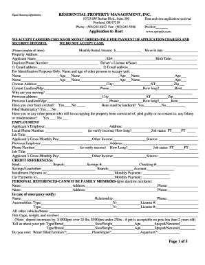 Residential Rental Application Form