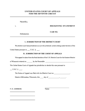Docketing Statement