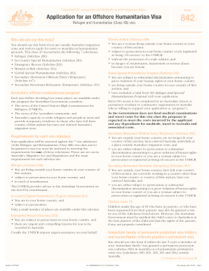 Application for an Offshore Humanitarian Visa 842