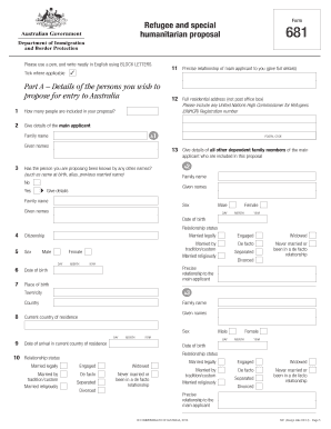 Refugee and Special Humanitarian Proposal Form 681