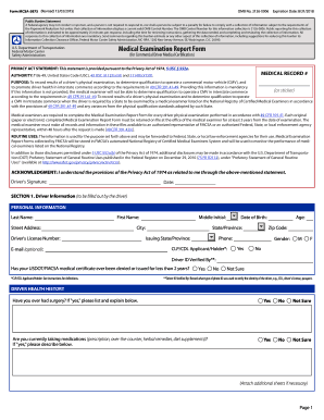 Federal Motor Carrier Medical Examination Report Form