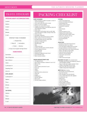 Ultimate Wedding Planner Honeymoon Checklist
