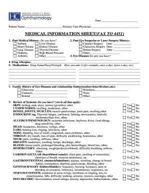 Medical Information Sheet
