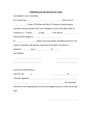 Certificate of Change of Name