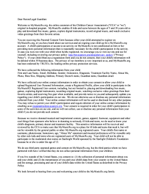 Parental Consent Form for MyMusicRx