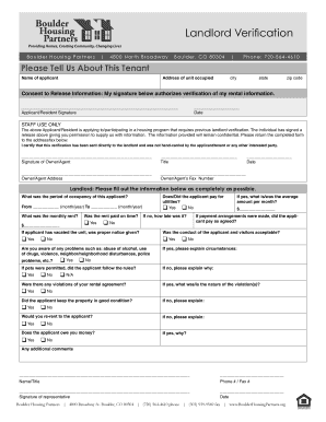 Landlord Verification Form