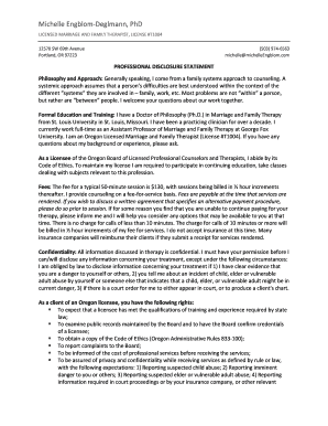 Professional Disclosure Statement