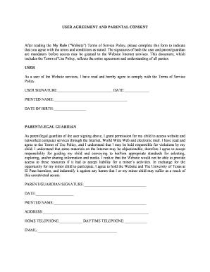 User Agreement and Parental Consent