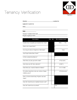 Tenancy Verification Form