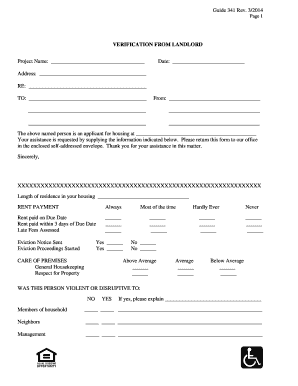 Landlord Verification Form