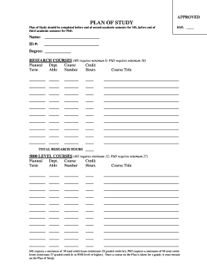Plan of Study Form