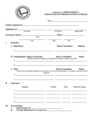 Employment Application Form
