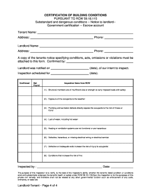Washington Landlord Tenant Complaint Form