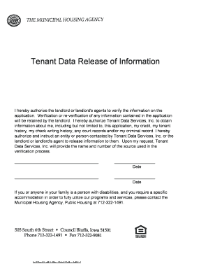 Tenant Data Release of Information