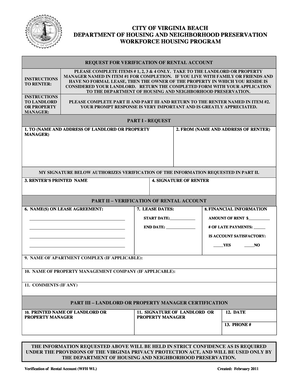 Virginia Beach Rental Account Verification Form