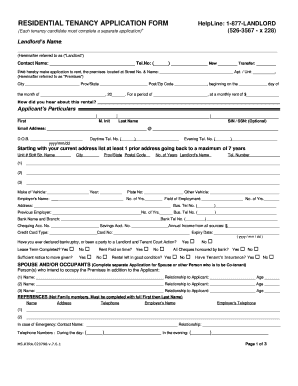 Residential Tenancy Application Form