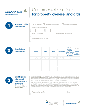 Nicor Gas Customer Release Form