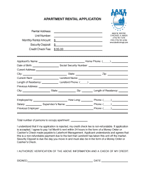Apartment Rental Application