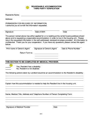Reasonable Accommodation Request Form