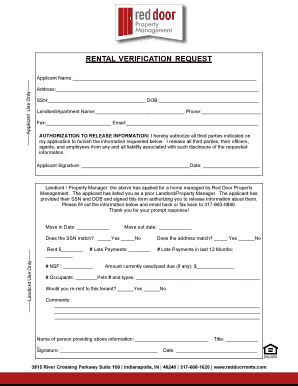 Rental Verification Request Form