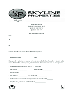 Rental Verification Form