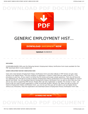 Verification of employment form - GENERIC EMPLOYMENT HIST - OchDownloader