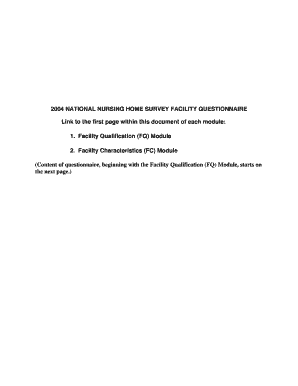 2004 National Nursing Home Survey Facility Questionnaire