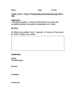 Name Date Period Notes bChpb 7 Traits of Prokaryotes and bb - teachers oakarts
