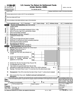 US Income Tax Return for Settlement Funds