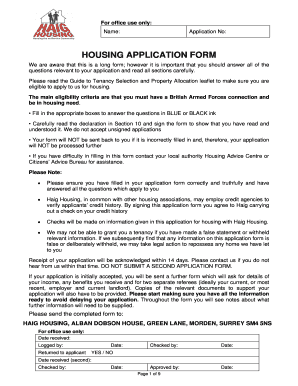 UK Armed Forces Housing Application Form