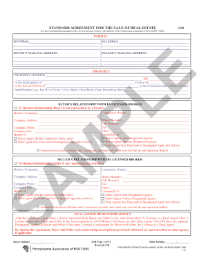 Standard Agreement for the Sale of Real Estate