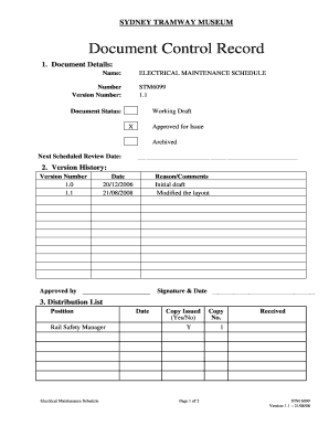 STM6099 Electrical Maintenance Schedule-v11doc