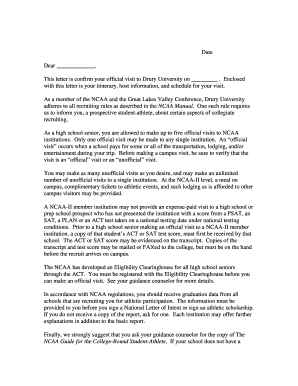 Official Visit Confirmation Letter