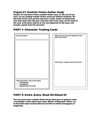 Realistic Fiction Study Project