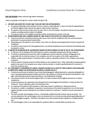 Dental Hygiene Clinic Consent Form