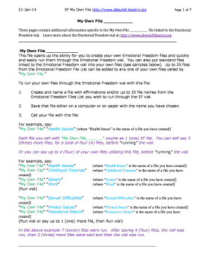 Emotional Freedom File Template