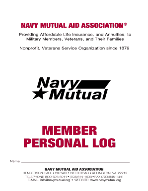 Navy Mutual Aid Association Personal Log
