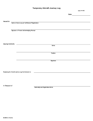 transport canada aircraft journey log book