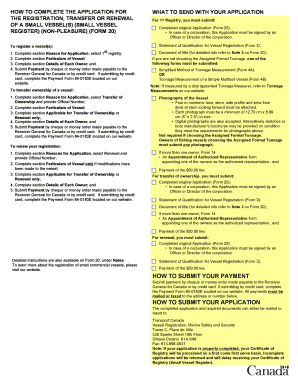 Small Vessel Registration Form 20