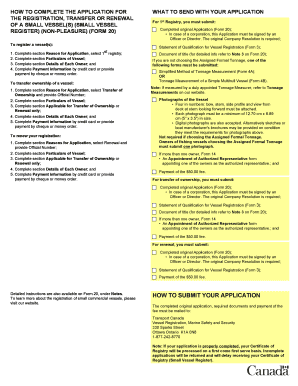 Small Vessel Registration Form 20