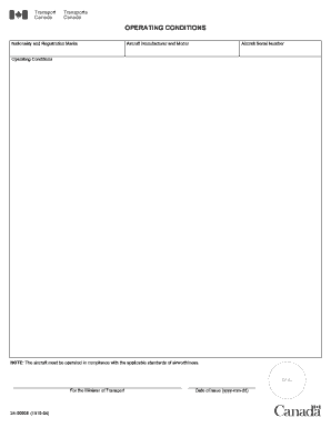 Aircraft Operating Conditions Certificate