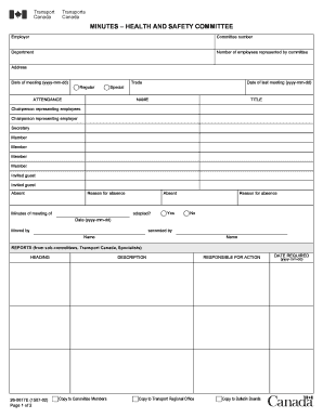 Health and Safety Committee Meeting Minutes