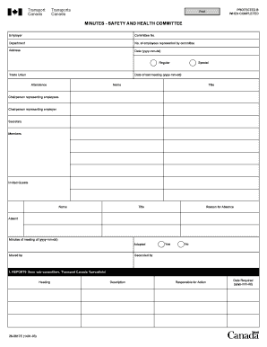 Safety and Health Committee Meeting Minutes