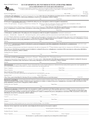 OUT-OF-HOSPITAL DO-NOT-RESUSCITATE OOH-DNR ORDER