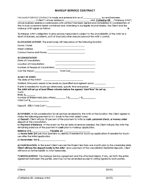 Makeup Service Contract