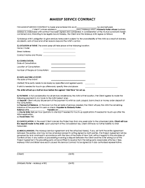 Makeup Service Contract